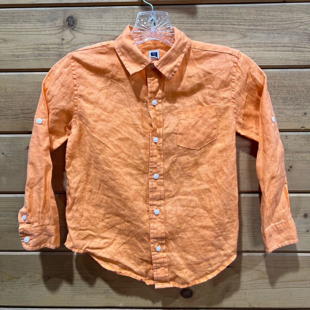 Janie and Jack The Linen Shirt Convertible Sleeve Button Down Boy’s Size 5